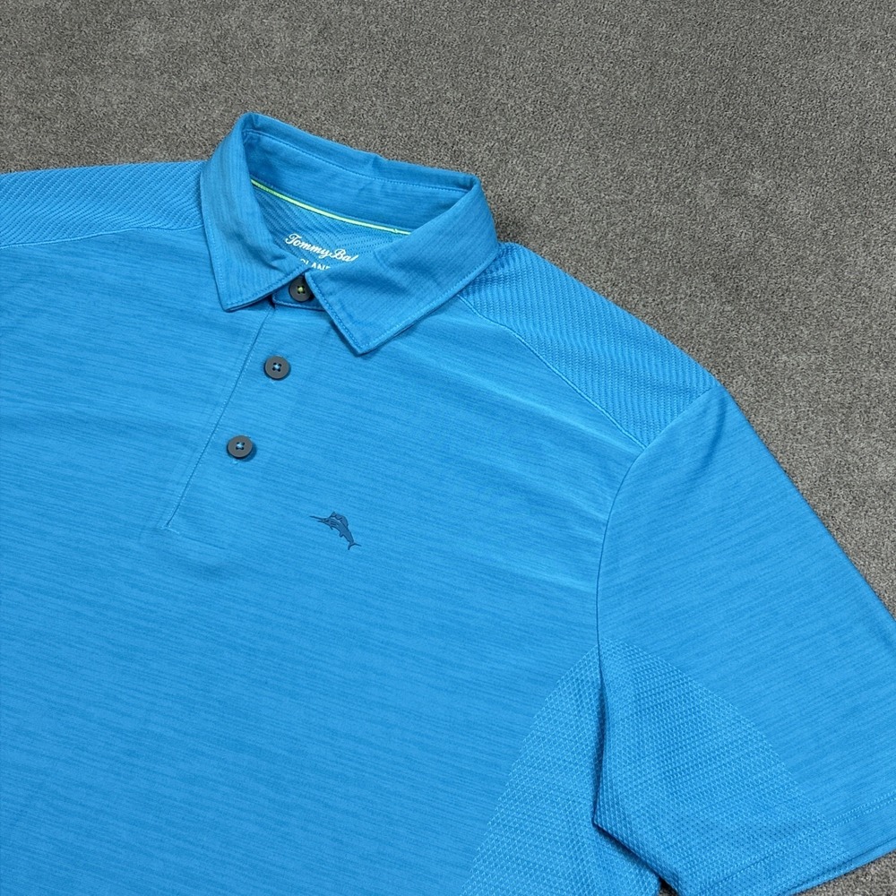 Tommy Bahama Island Zone Polo Shirt Mens S Blue Golf Performance Stretch Vented
